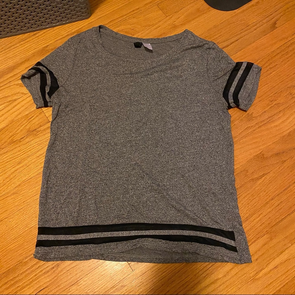 H&M DIVIDED HEATHERED GREY WITH STRIPED SHIRT